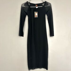 Vintage Deadstock Jean Paul Gaultier Soleil Mesh Body Con Midi dress